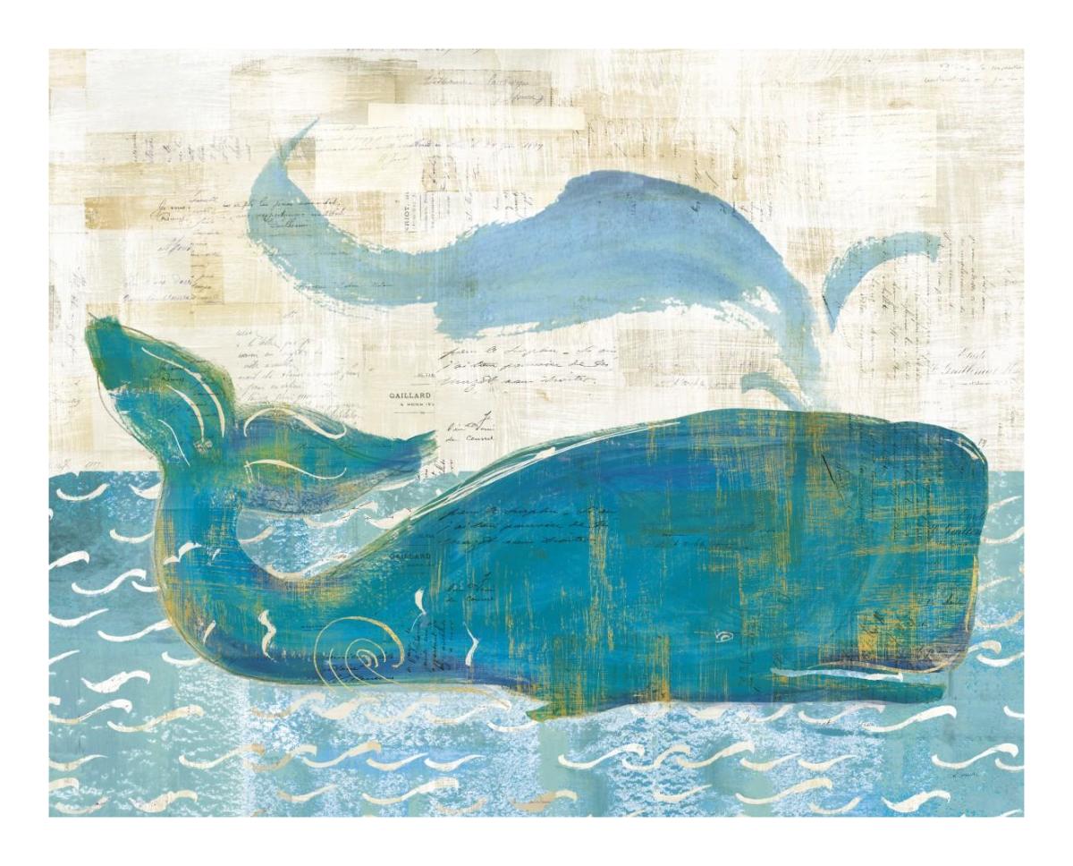 On the Waves I Whale Spray -Paper Art-22"x18"