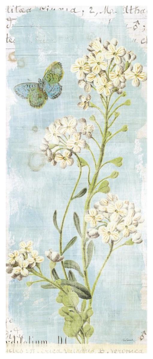 Botany Blue III -Paper Art-26"x62"