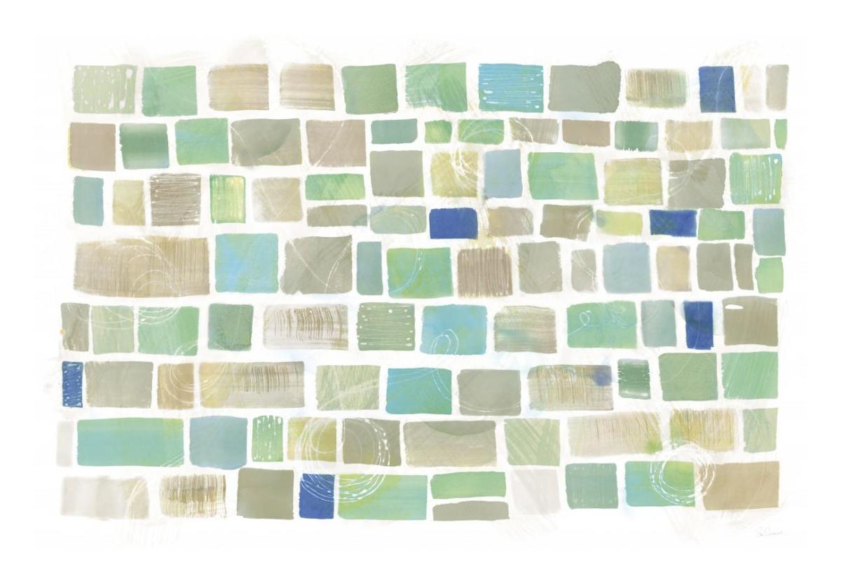 High Windows I Blue -Paper Art-26"x18"