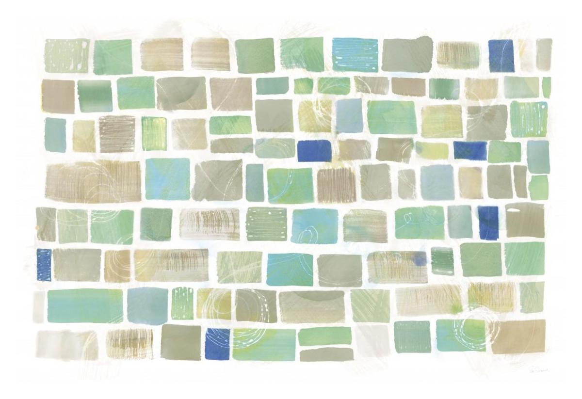 High Windows I Blue -Paper Art-38"x26"