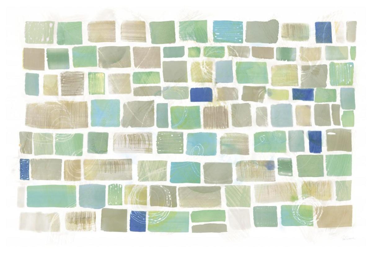 High Windows I Blue -Paper Art-62"x42"