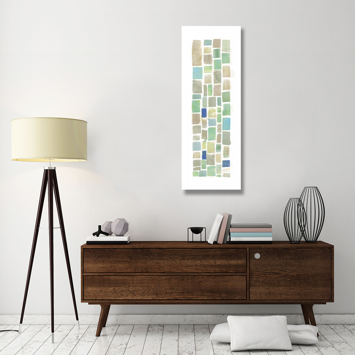High Windows III Blue -Paper Art-20&quotx56"