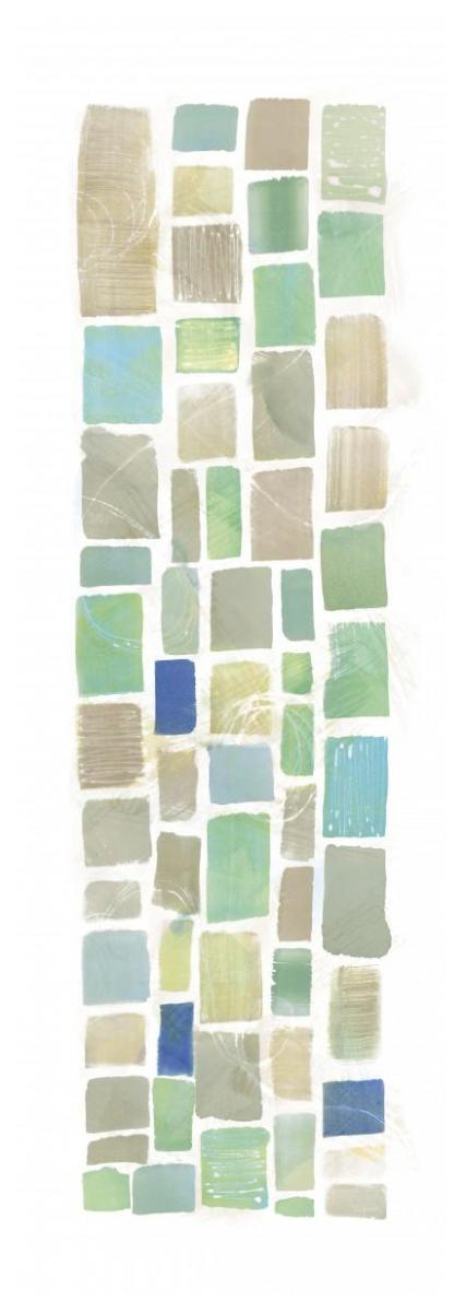 High Windows III Blue -Paper Art-26"x74"