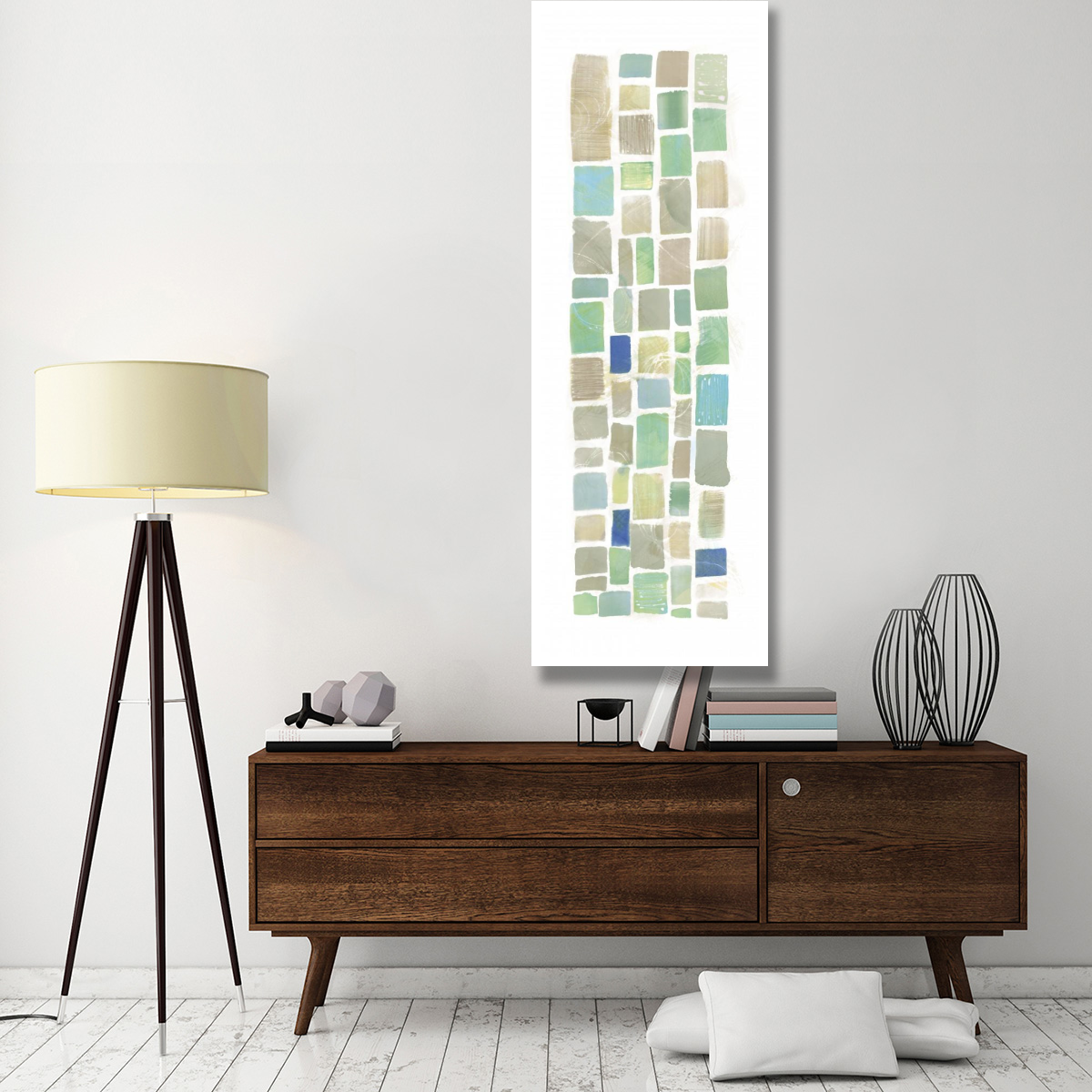 High Windows III Blue -Paper Art-26&quotx74"