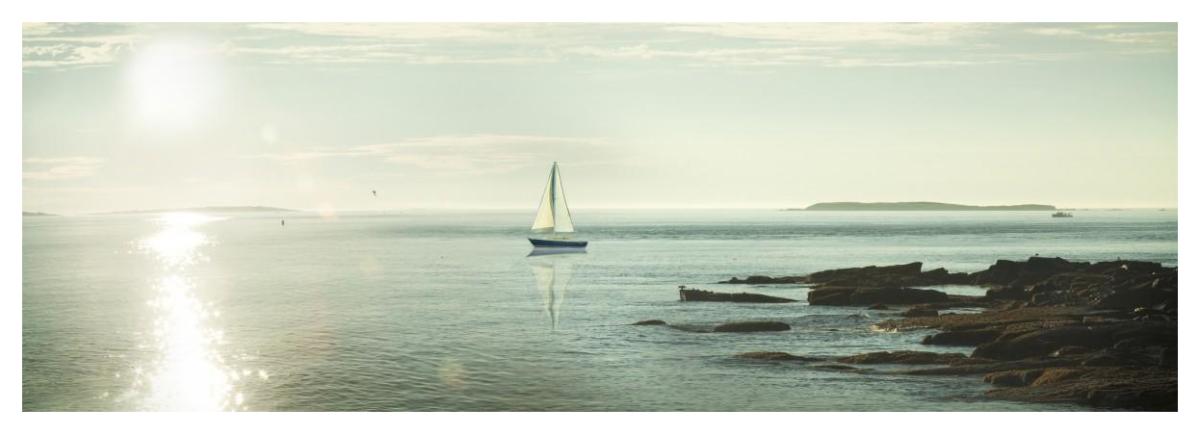 Evening Sail -Paper Art-56"x20"