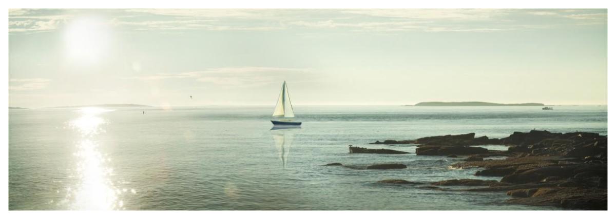 Evening Sail -Paper Art-74"x26"