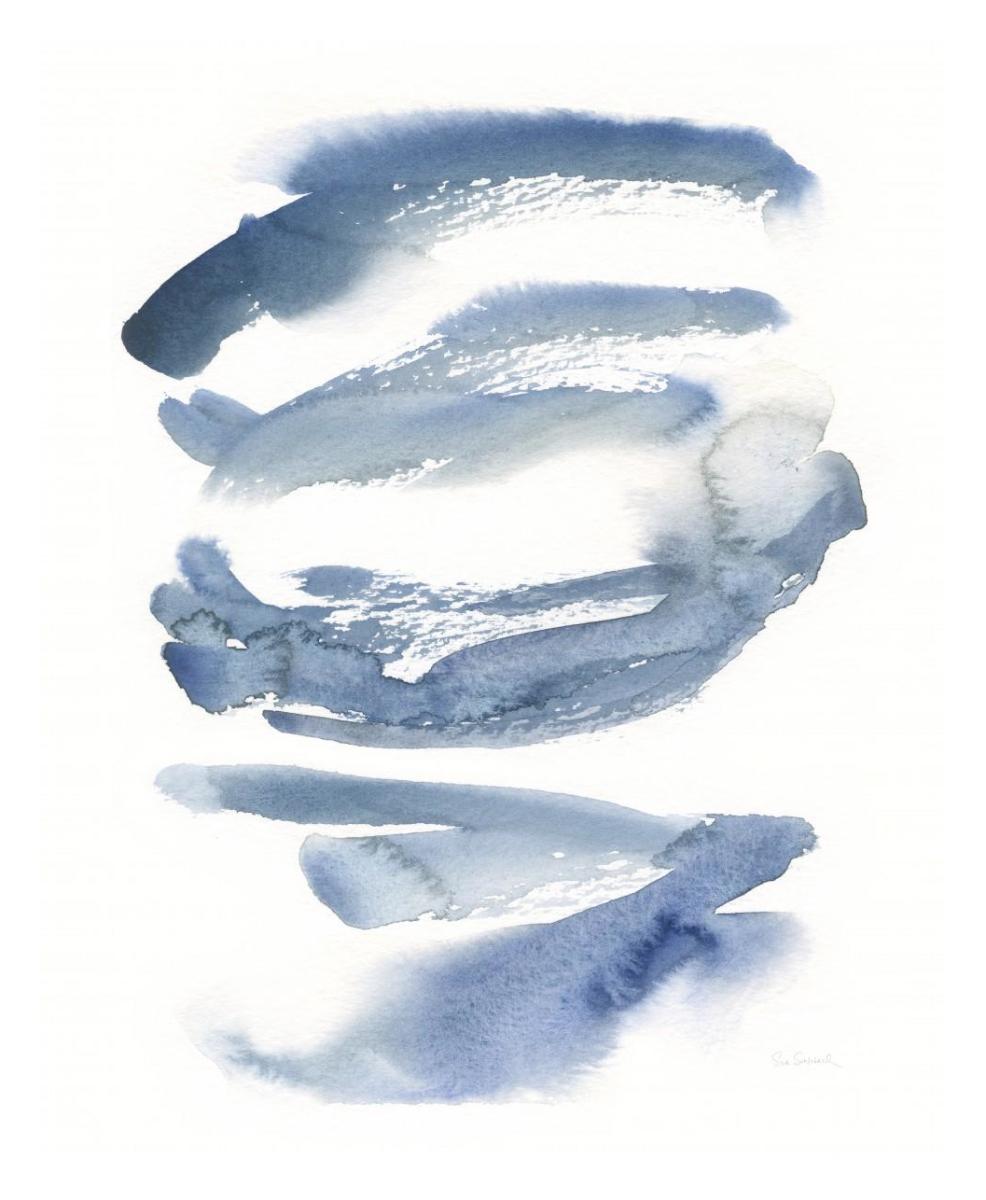 Indigo Waves -Paper Art-24"x30"