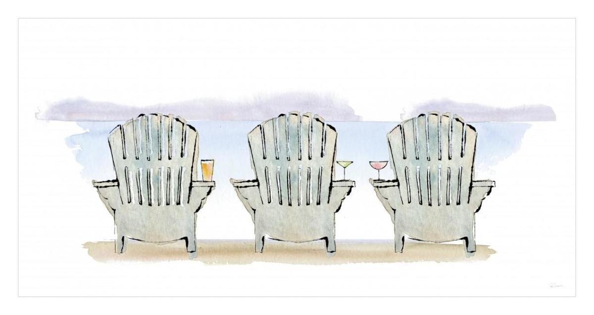 Girlfriends Cabin VII No Words -Paper Art-38"x20"