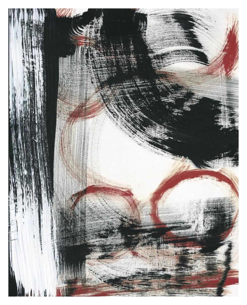 LPs in 33 III Red -Paper Art-30"x37"