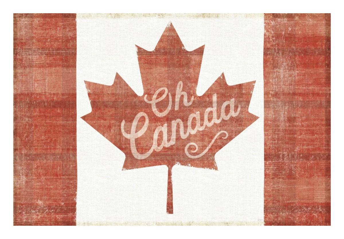 Oh Canada Flag -Paper Art-26"x18"