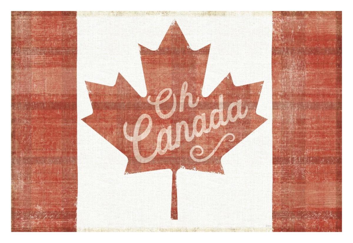 Oh Canada Flag -Paper Art-32"x22"