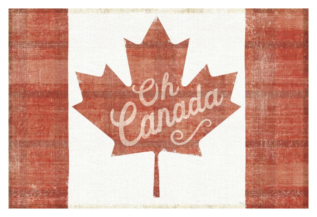 Oh Canada Flag -Paper Art-38"x26"