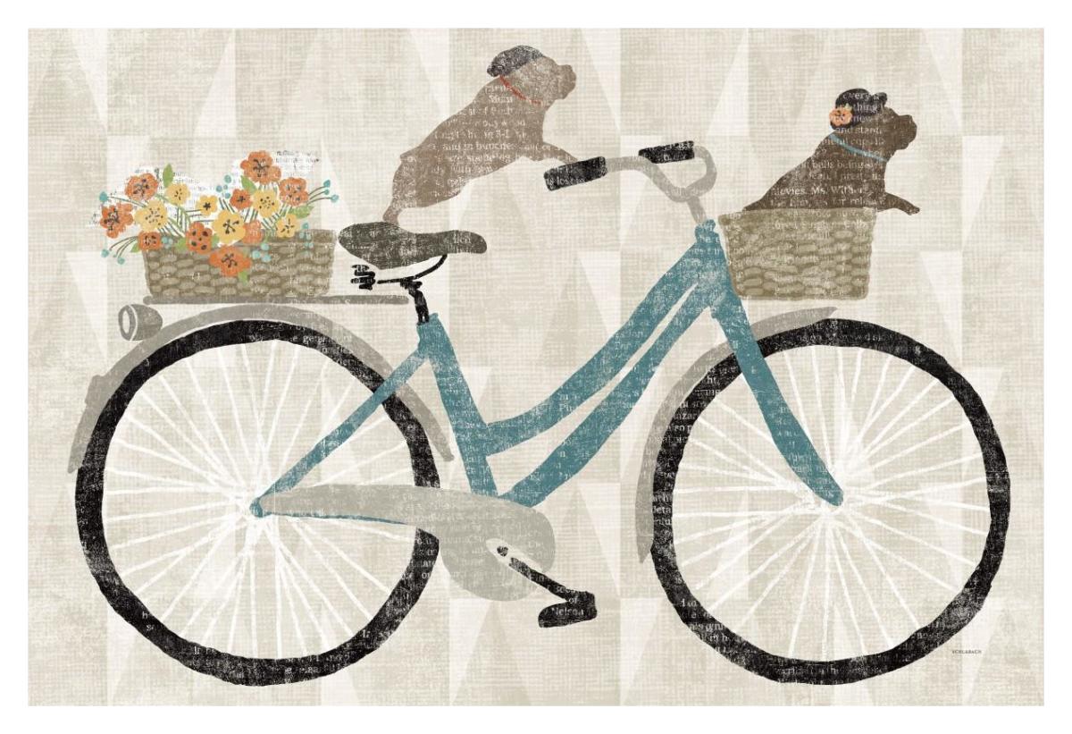 Frenchie Ride -Paper Art-20"x14"