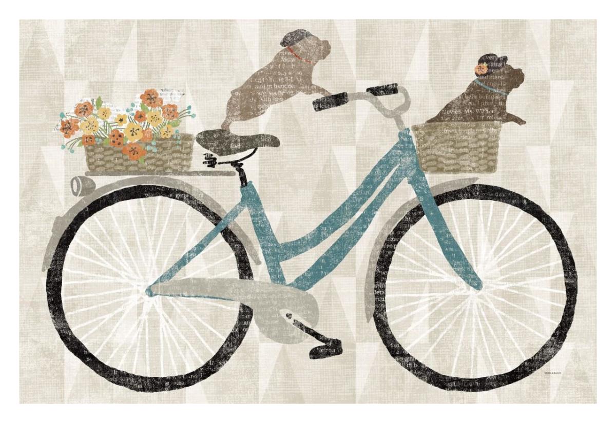 Frenchie Ride -Paper Art-32"x22"