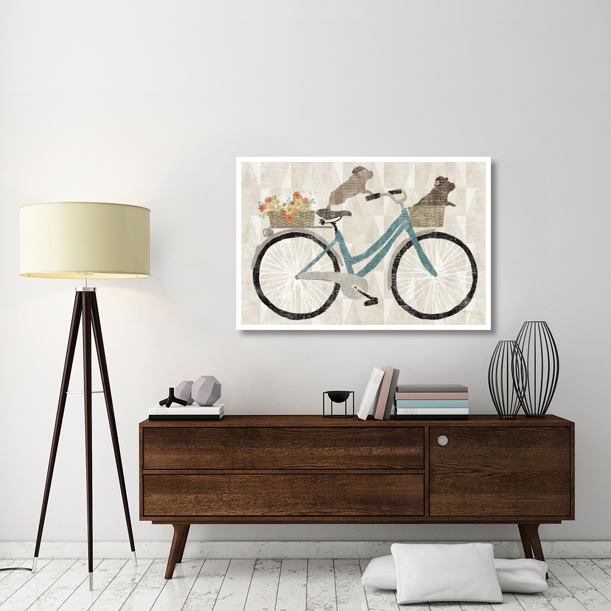 Frenchie Ride -Paper Art-50&quotx34"
