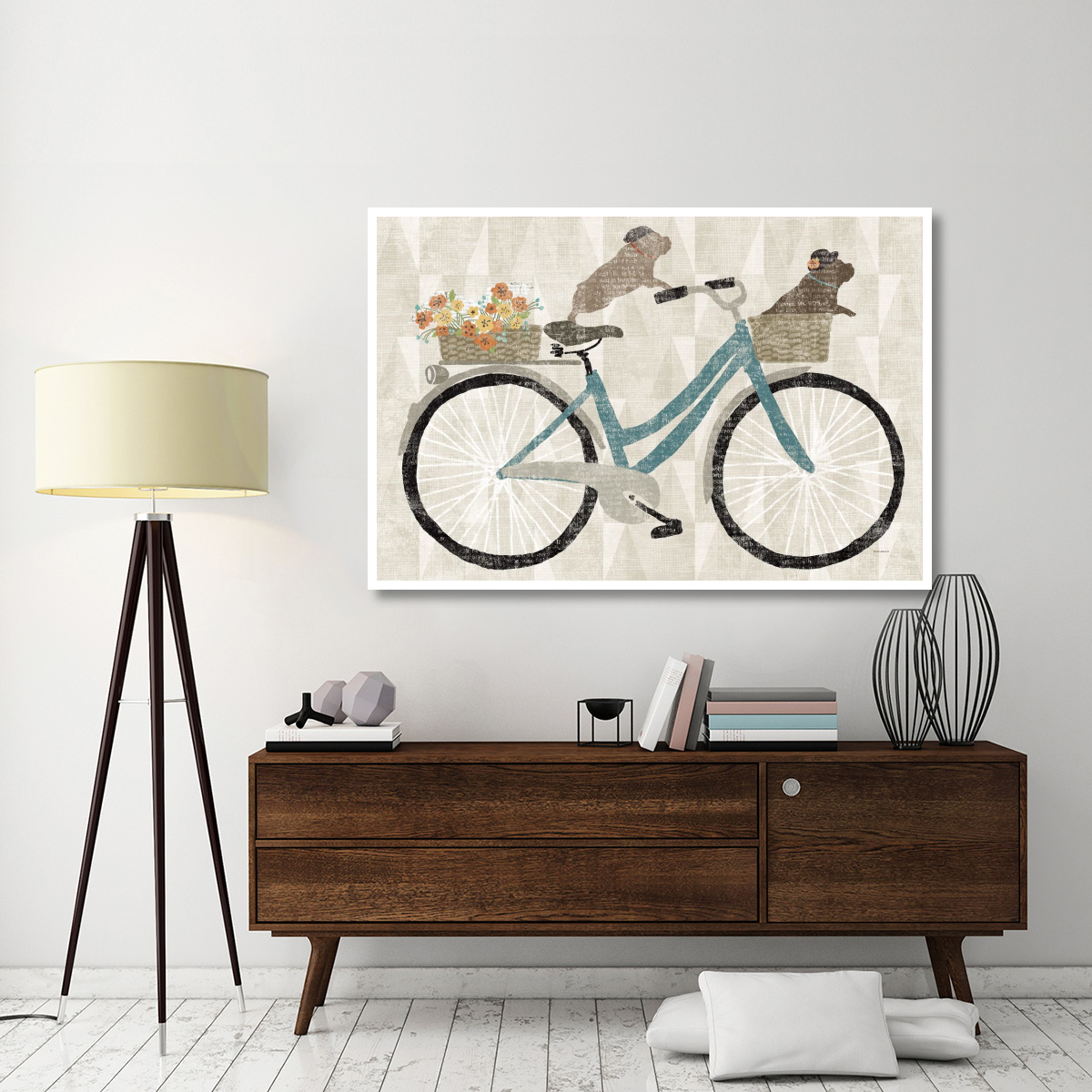 Frenchie Ride -Paper Art-62&quotx42"