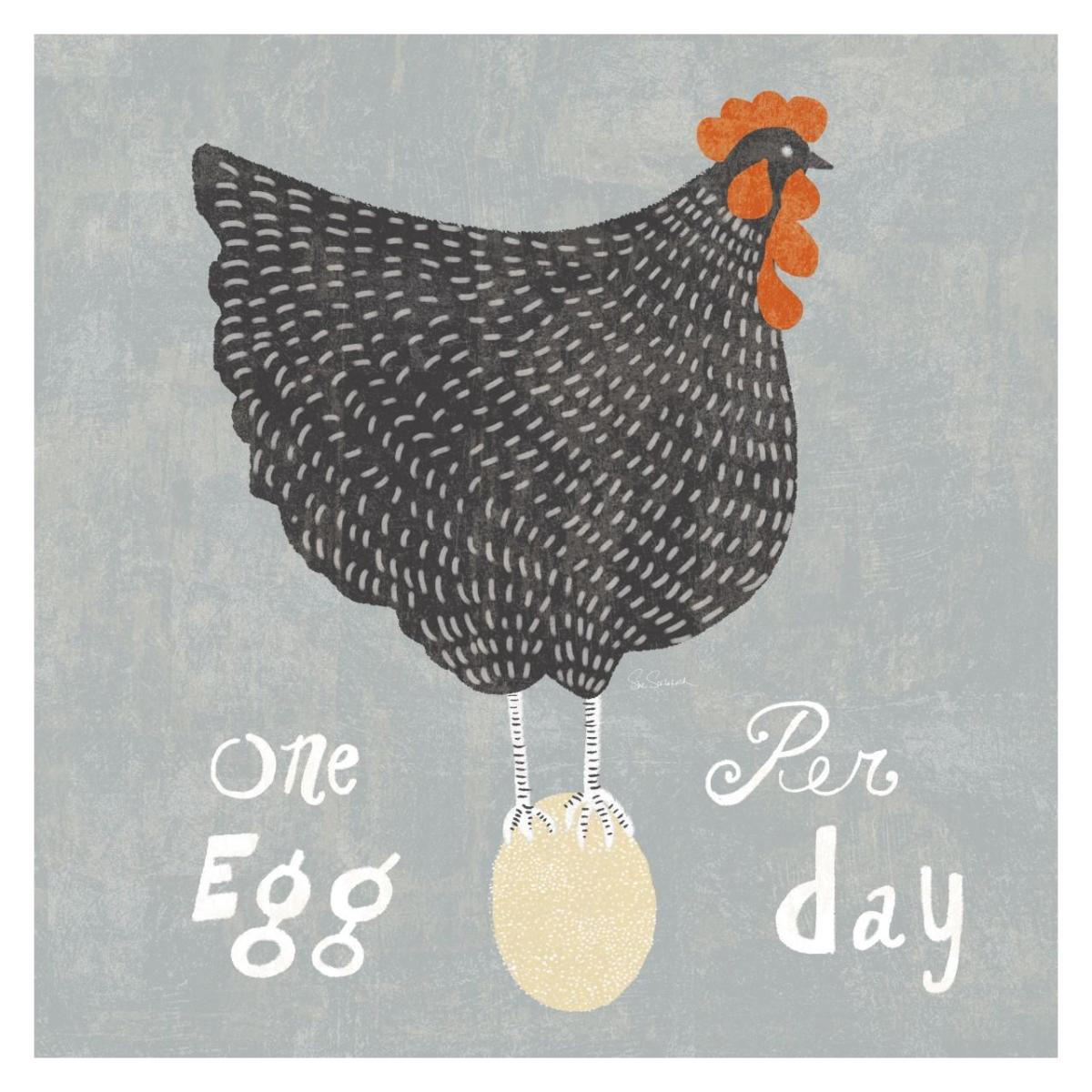 Fresh Eggs I -Paper Art-32"x32"