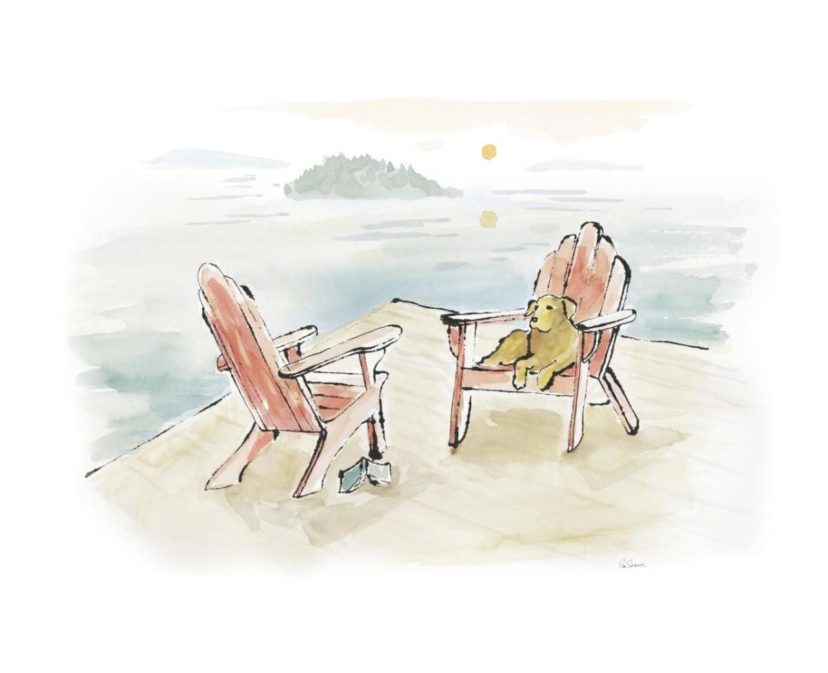 Lakeside Days I -Paper Art-30"x24"