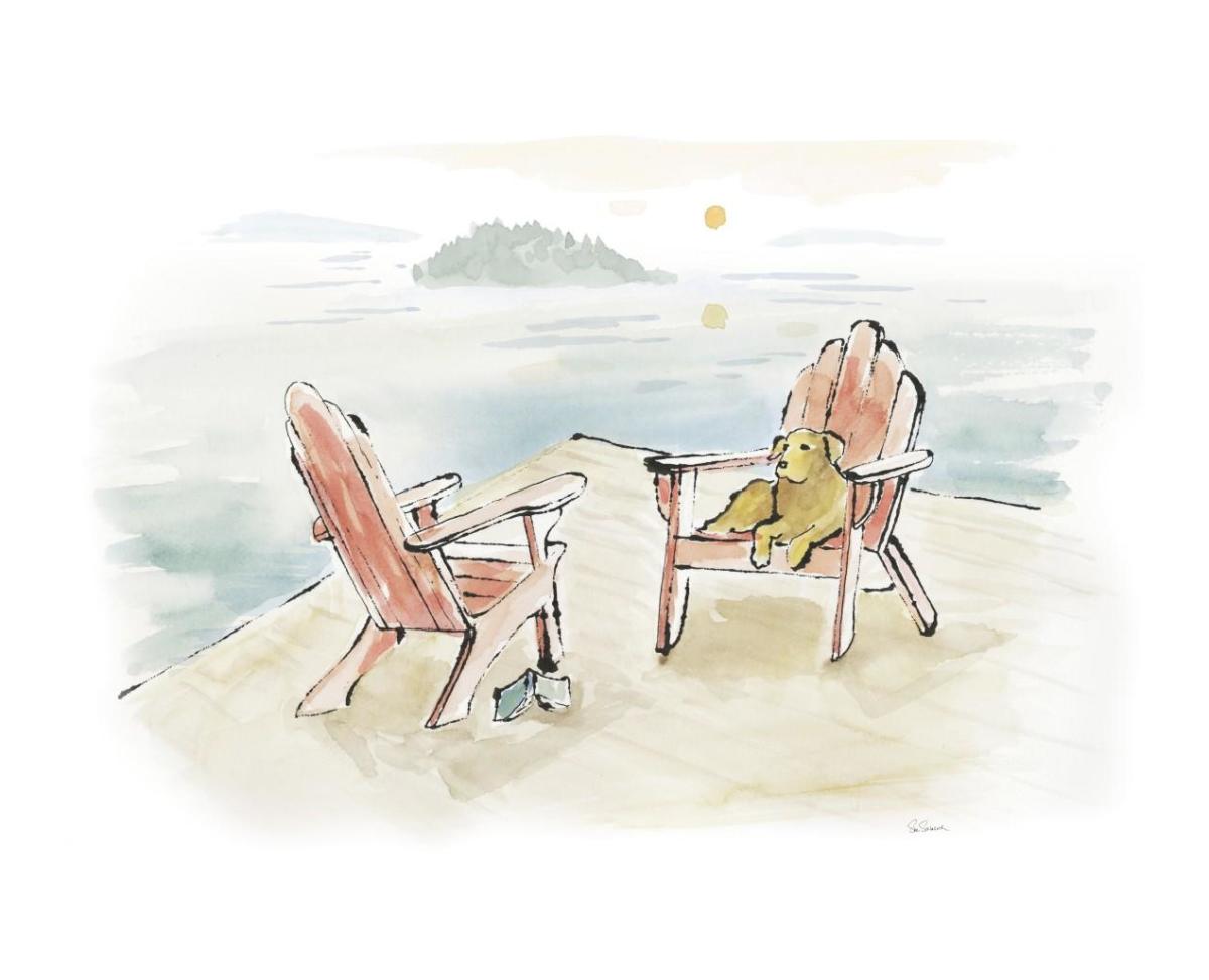 Lakeside Days I -Paper Art-37"x30"