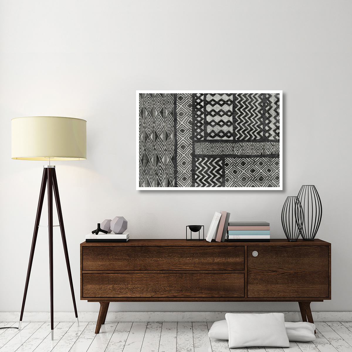 Kuba Abstract BW -Paper Art-50&quotx34"
