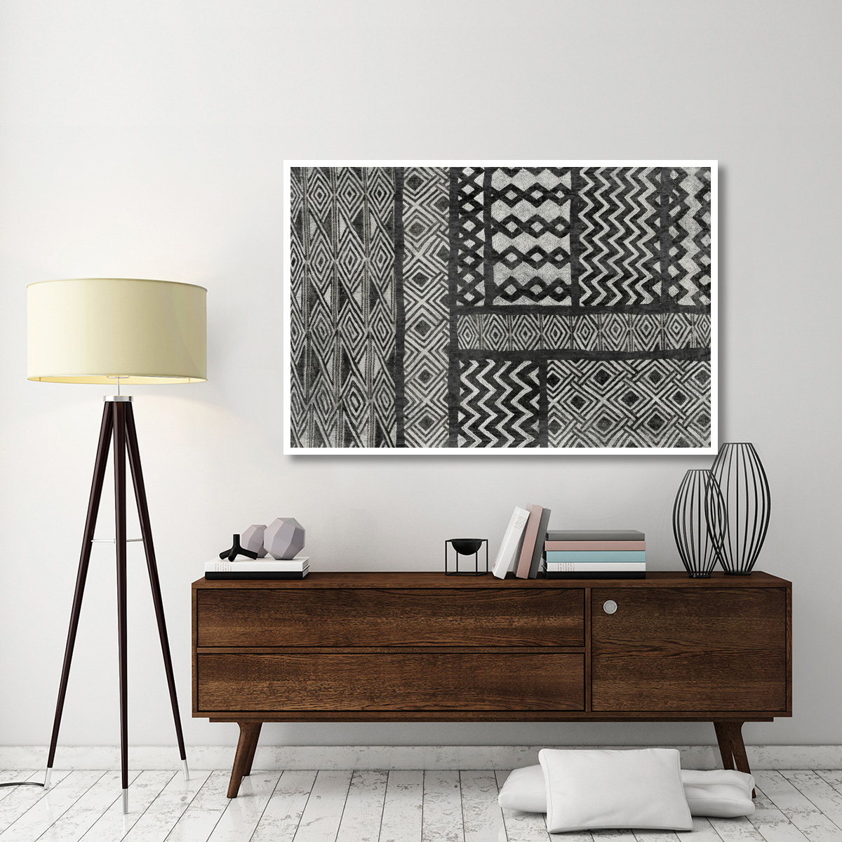 Kuba Abstract BW -Paper Art-62&quotx42"