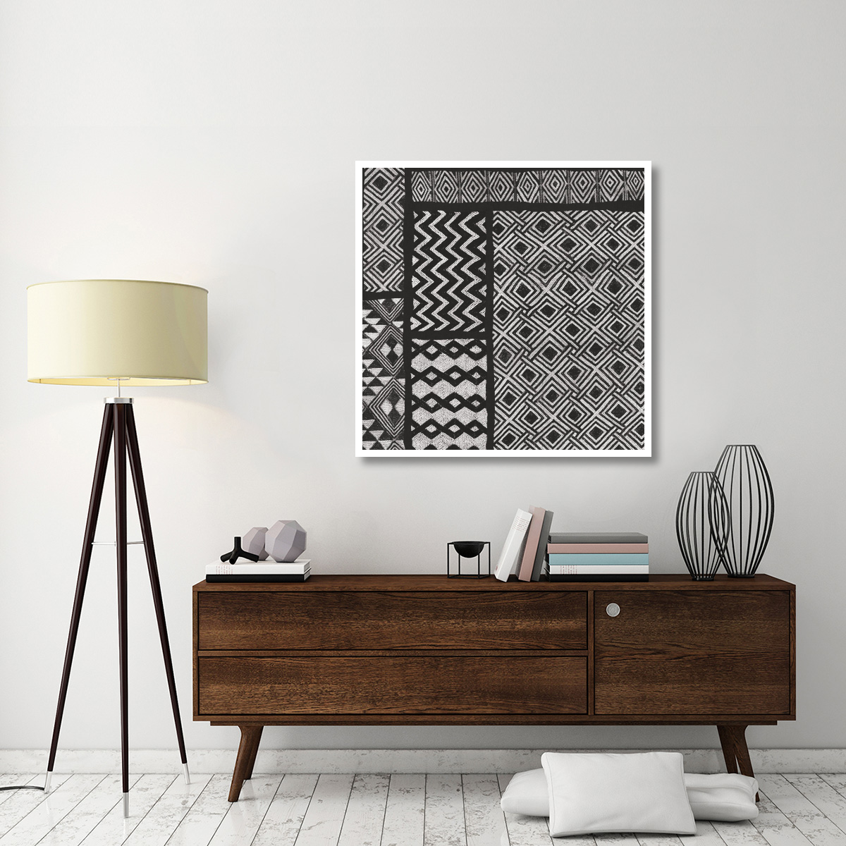Kuba Abstract I BW -Paper Art-42&quotx42"