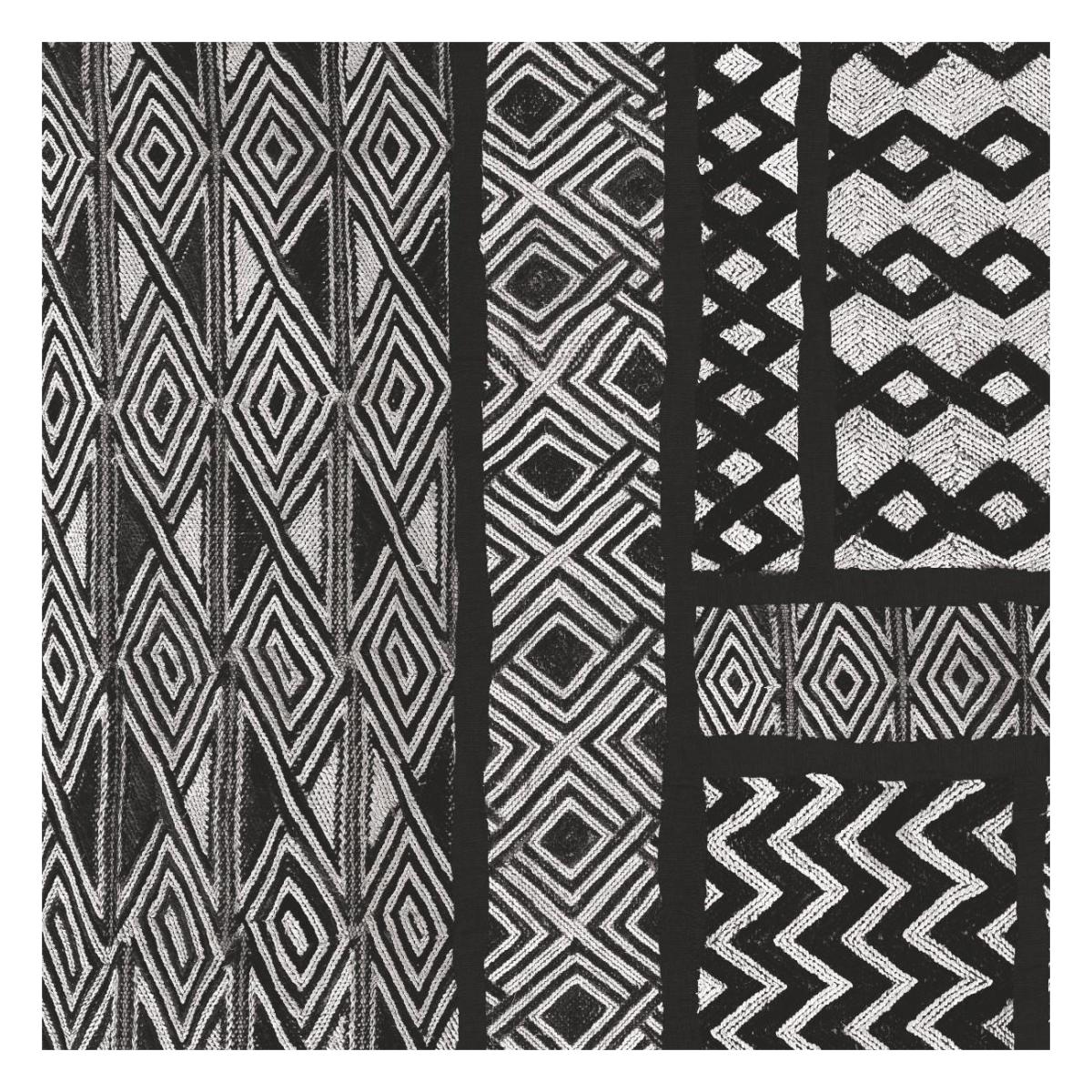 Kuba Abstract II BW -Paper Art-26"x26"