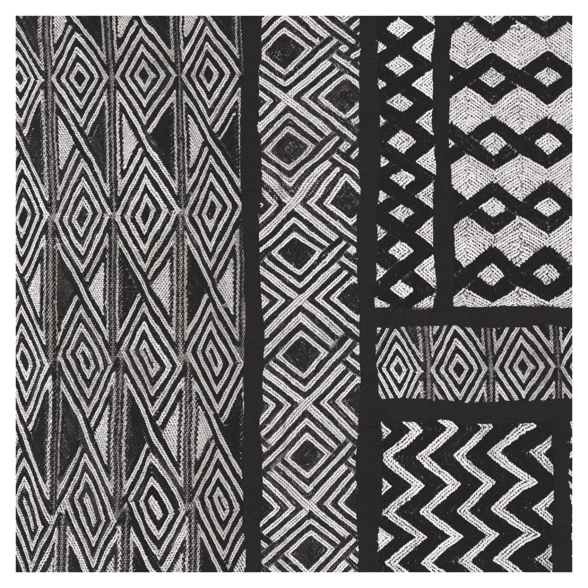 Kuba Abstract II BW -Paper Art-38"x38"