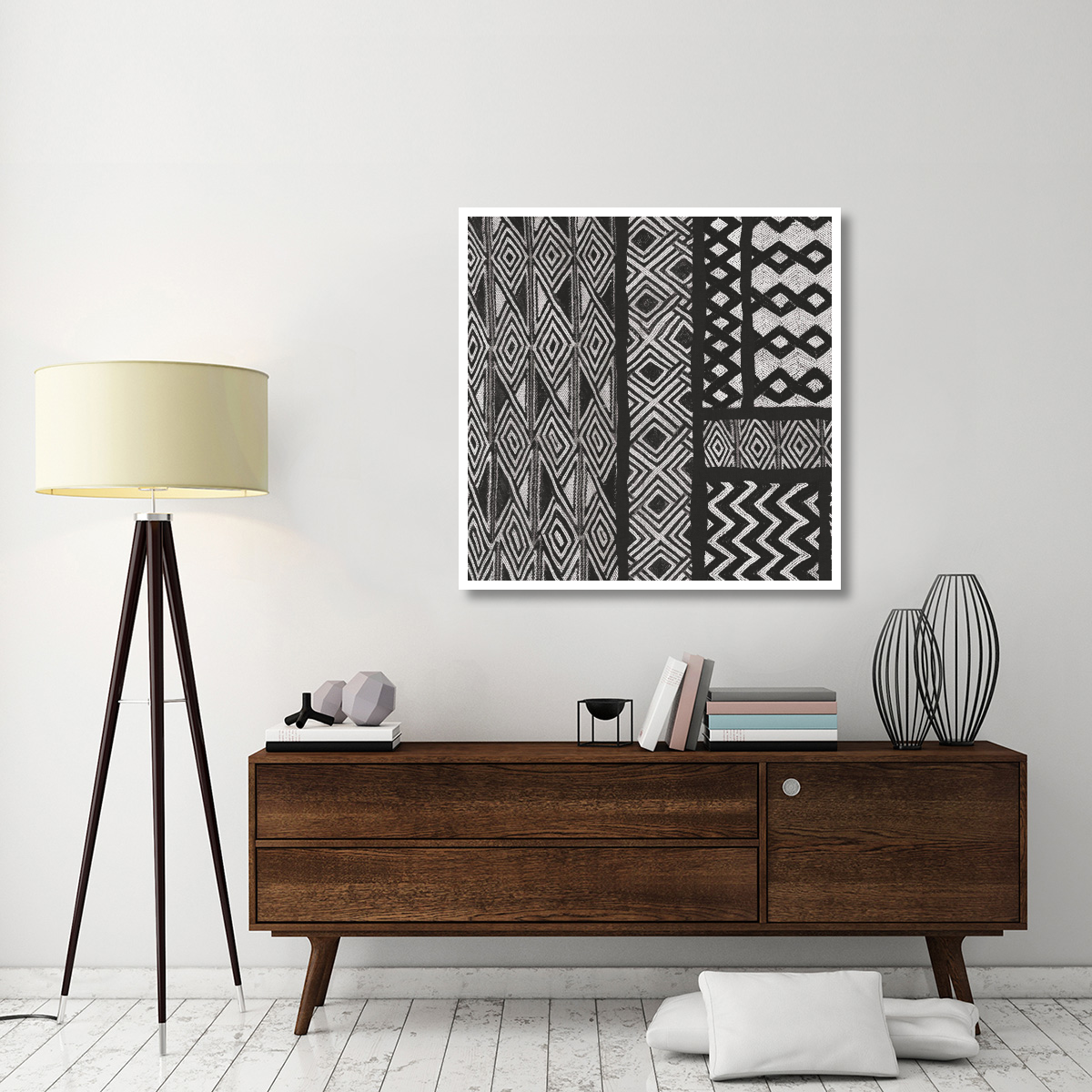 Kuba Abstract II BW -Paper Art-42&quotx42"