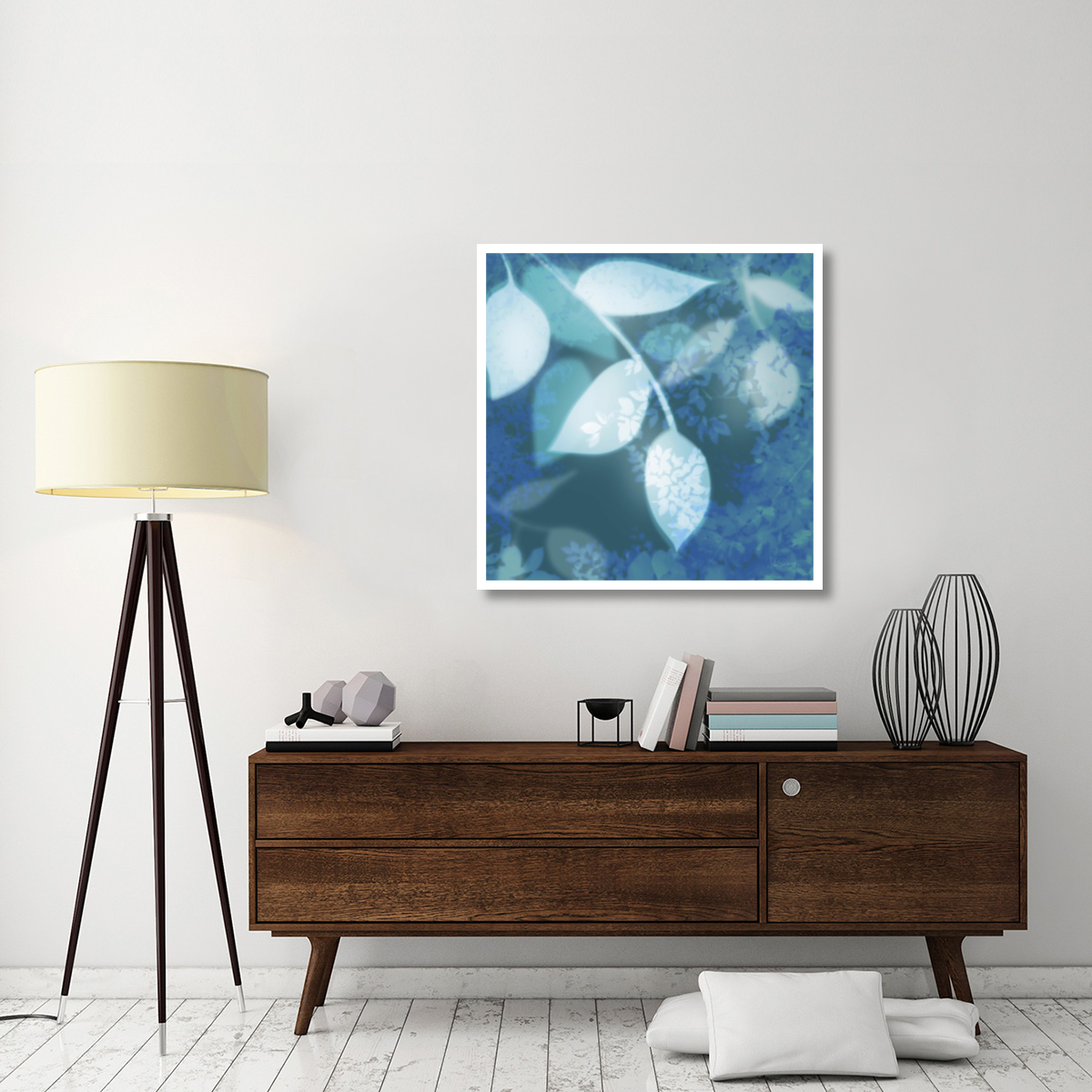 Ink Leaves I -Paper Art-38&quotx38"