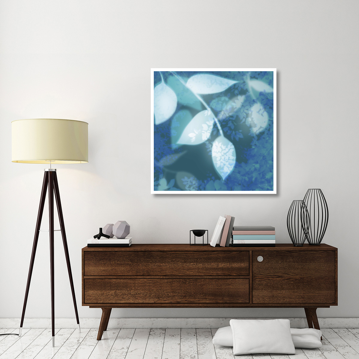 Ink Leaves I -Paper Art-42&quotx42"