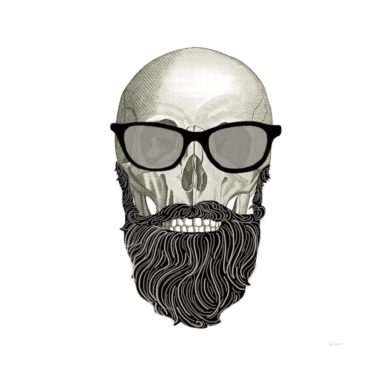 Hipster Skull I -Paper Art-26"x26"