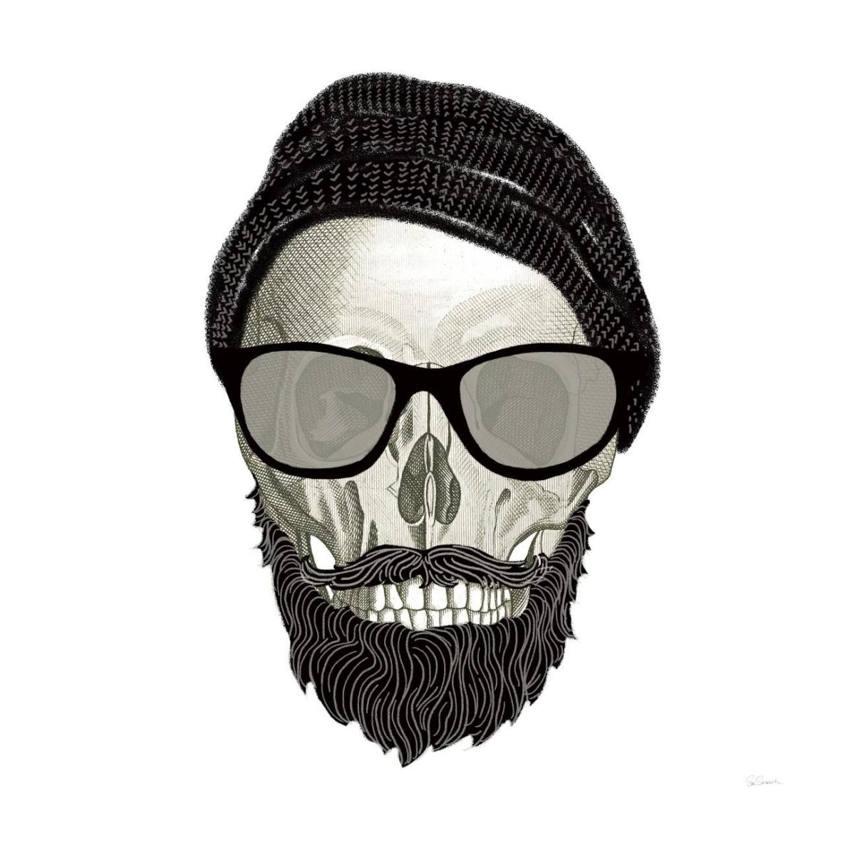 Hipster Skull II -Paper Art-26"x26"