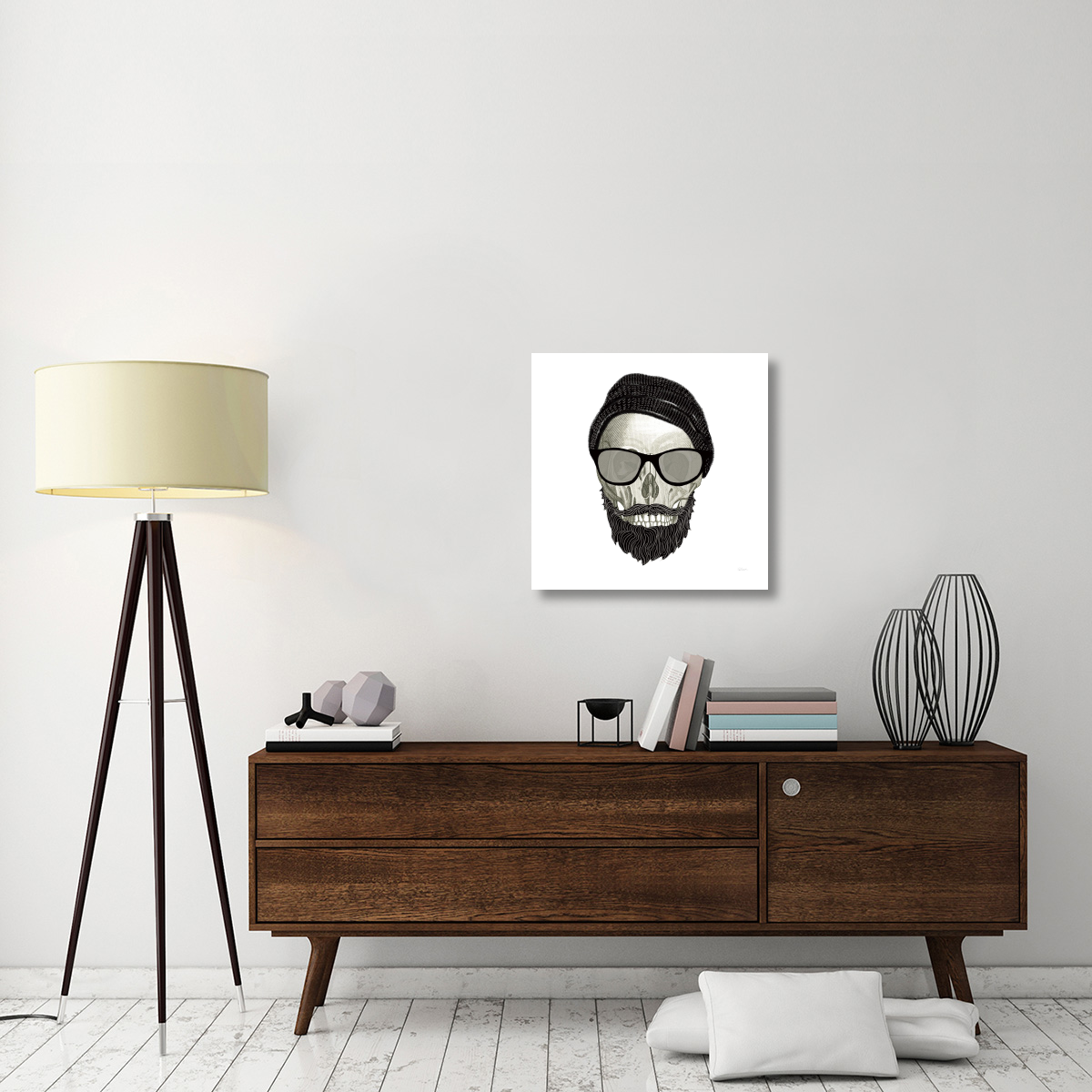 Hipster Skull II -Paper Art-26&quotx26"