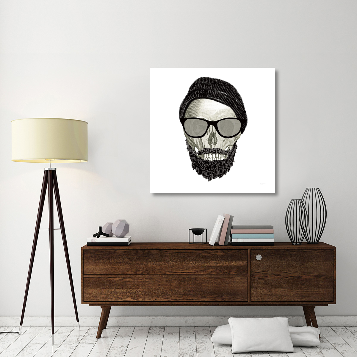 Hipster Skull II -Paper Art-42&quotx42"