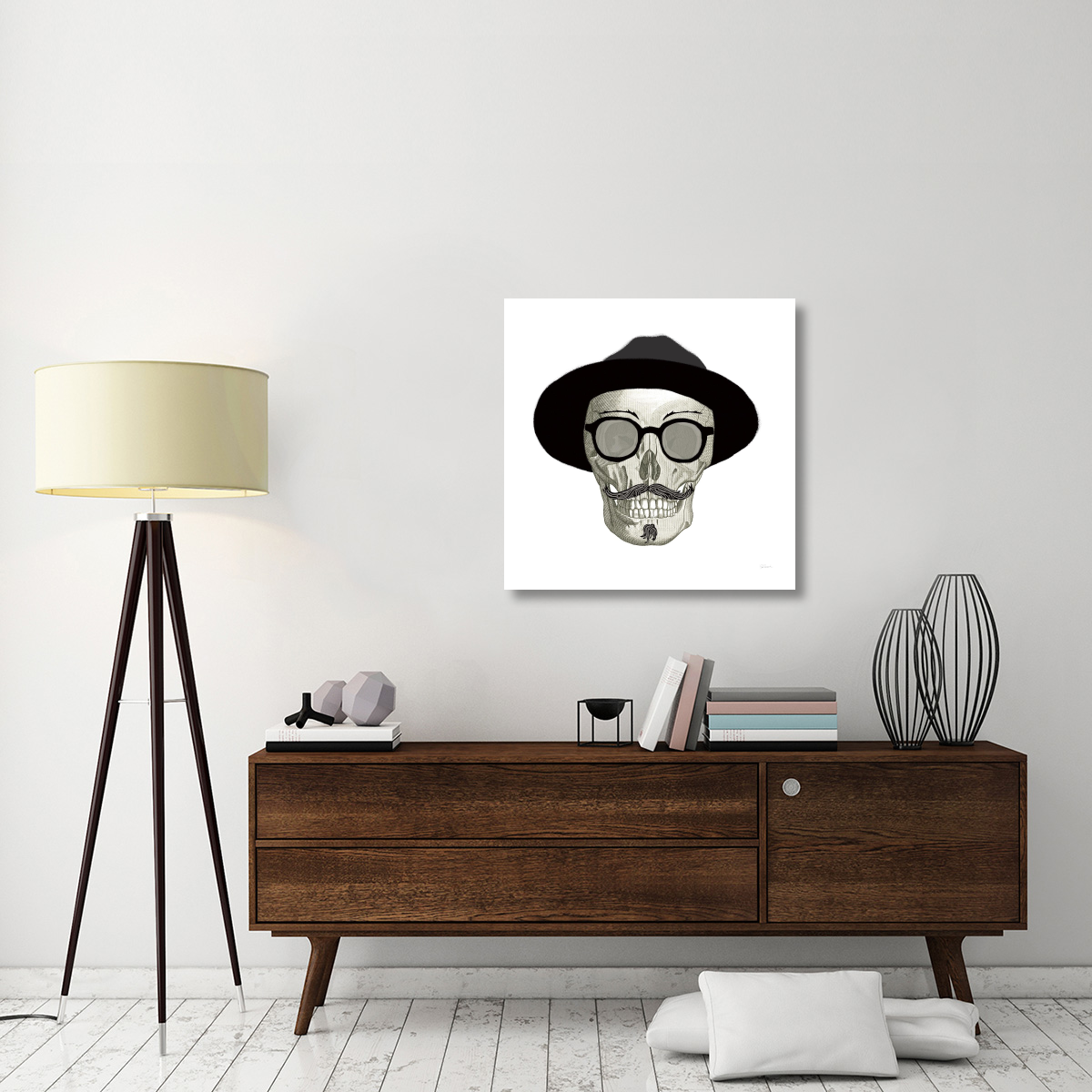 Hipster Skull III -Paper Art-32&quotx32"