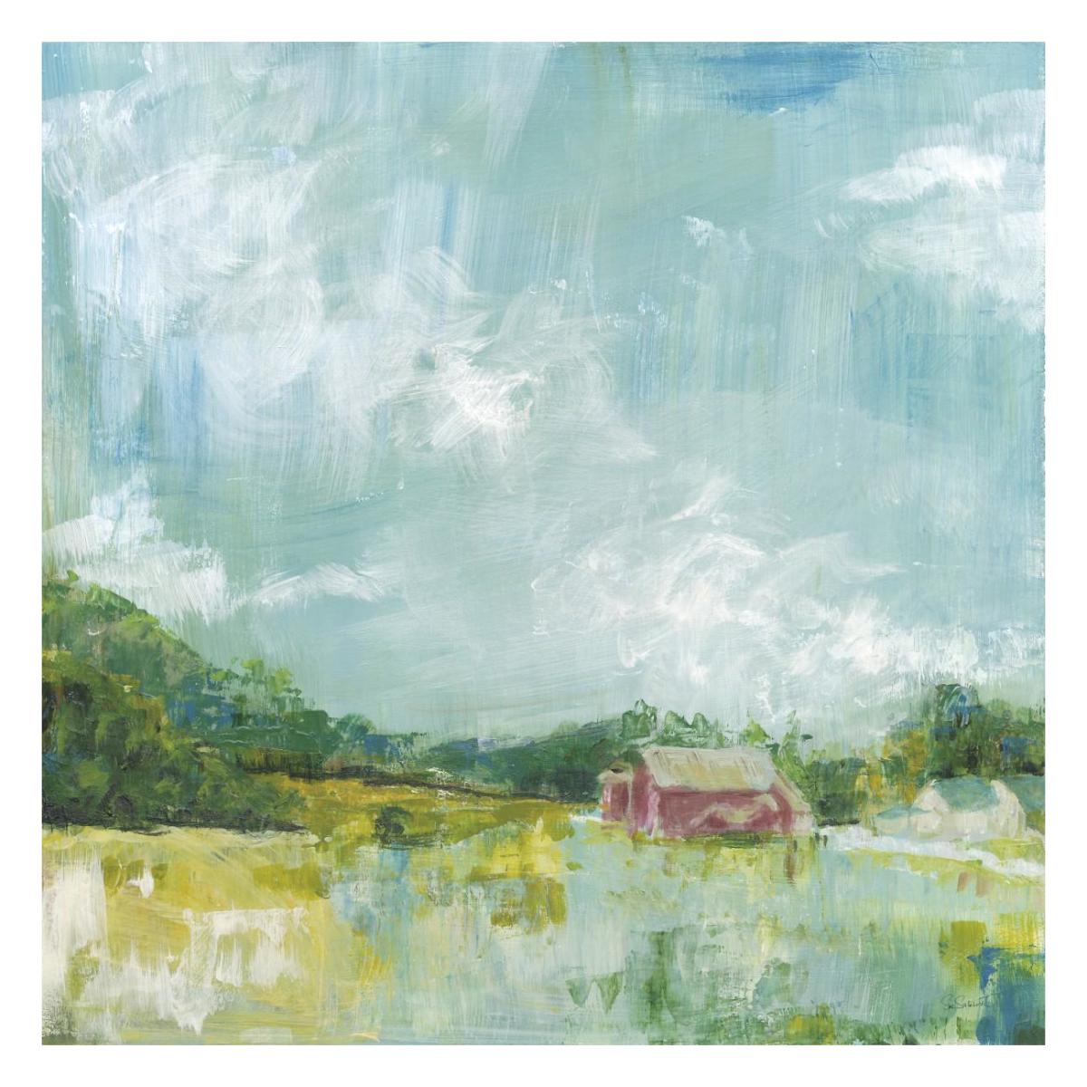 Horizon Farm -Paper Art-26"x26"