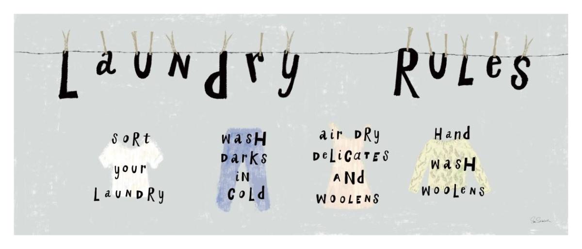 Laundry Rules I -Paper Art-42"x18"