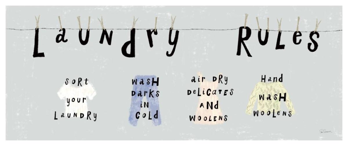 Laundry Rules I -Paper Art-62"x26"