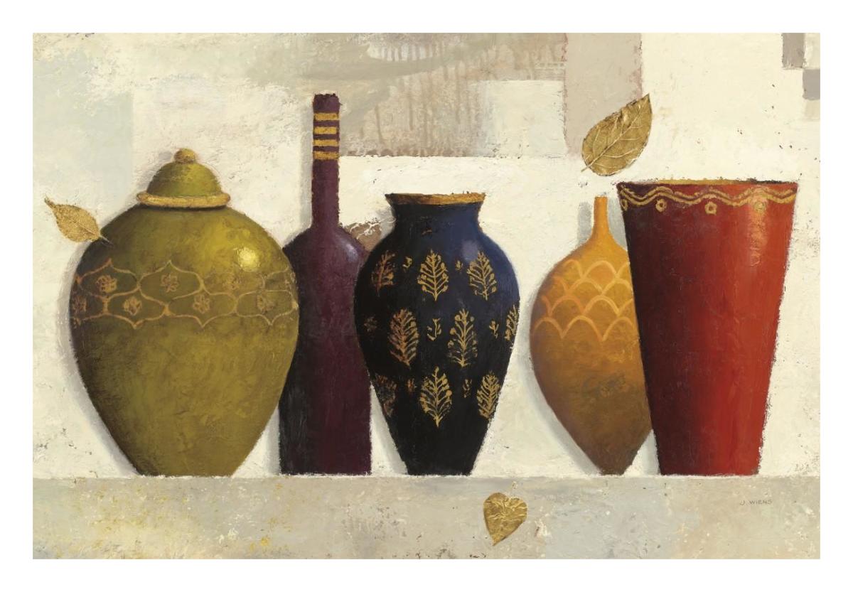 Jeweled Vessels -Paper Art-26"x18"