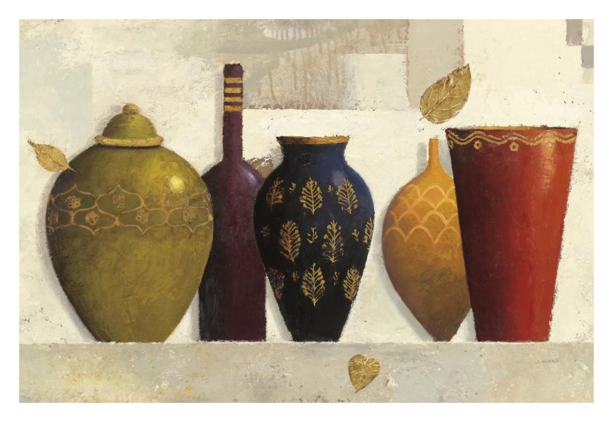 Jeweled Vessels -Paper Art-32"x22"