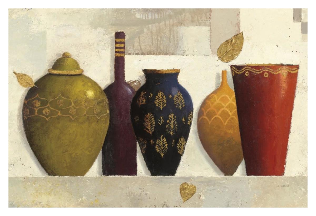 Jeweled Vessels -Paper Art-38"x26"