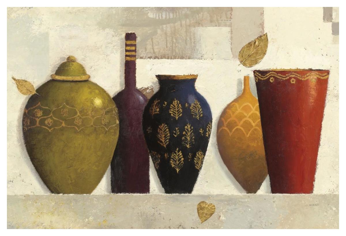 Jeweled Vessels -Paper Art-50"x34"
