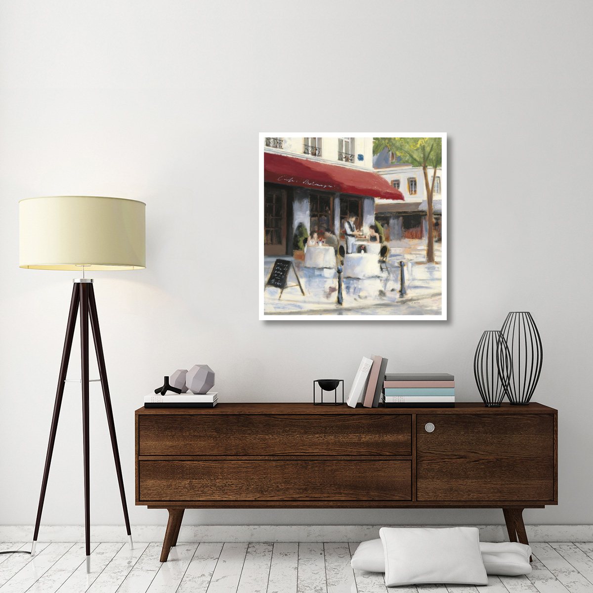 Relaxing at the Cafe I -Paper Art-38&quotx38"