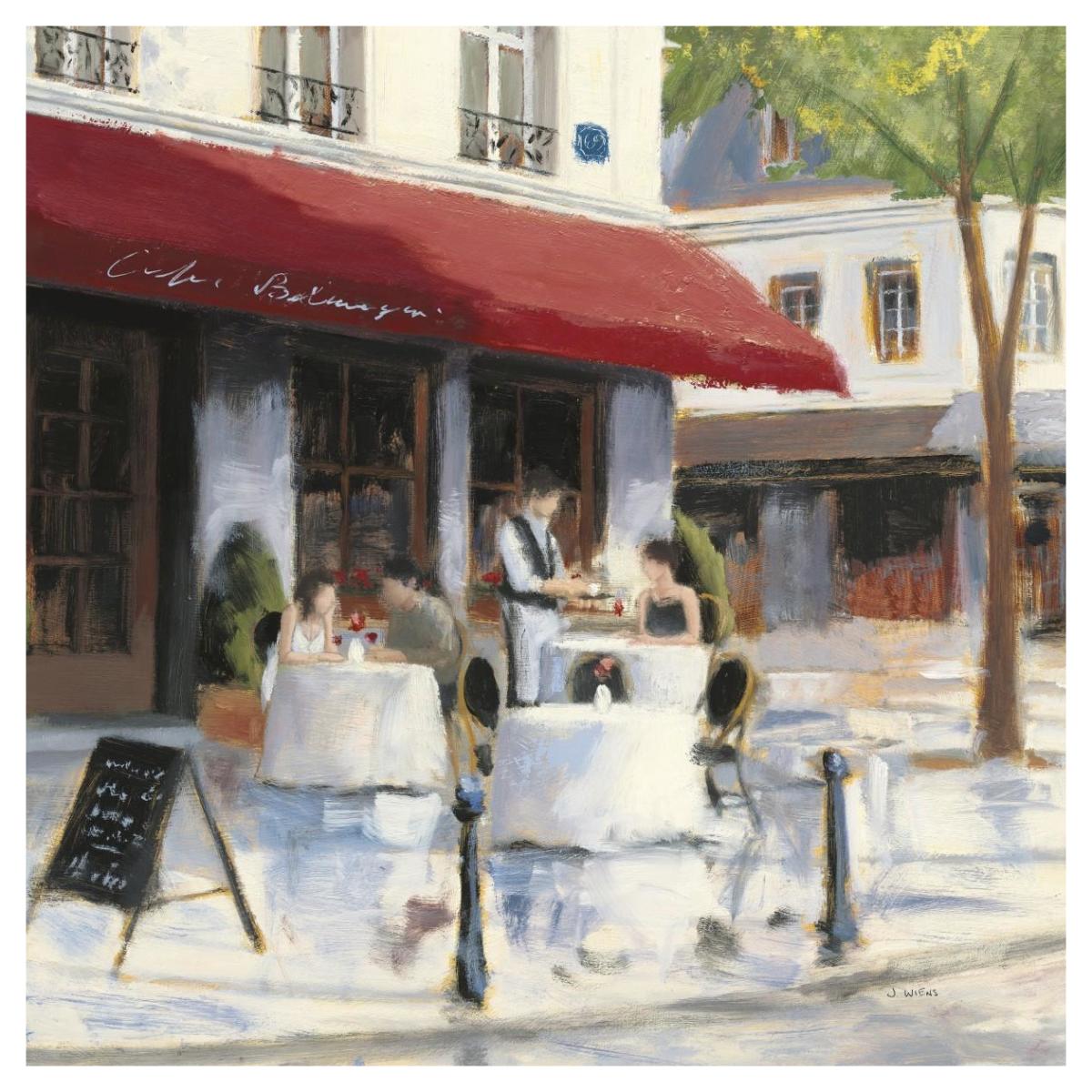 Relaxing at the Cafe I -Paper Art-42"x42"