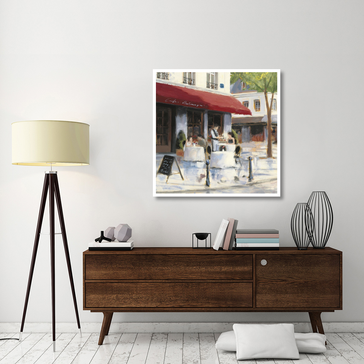 Relaxing at the Cafe I -Paper Art-42&quotx42"