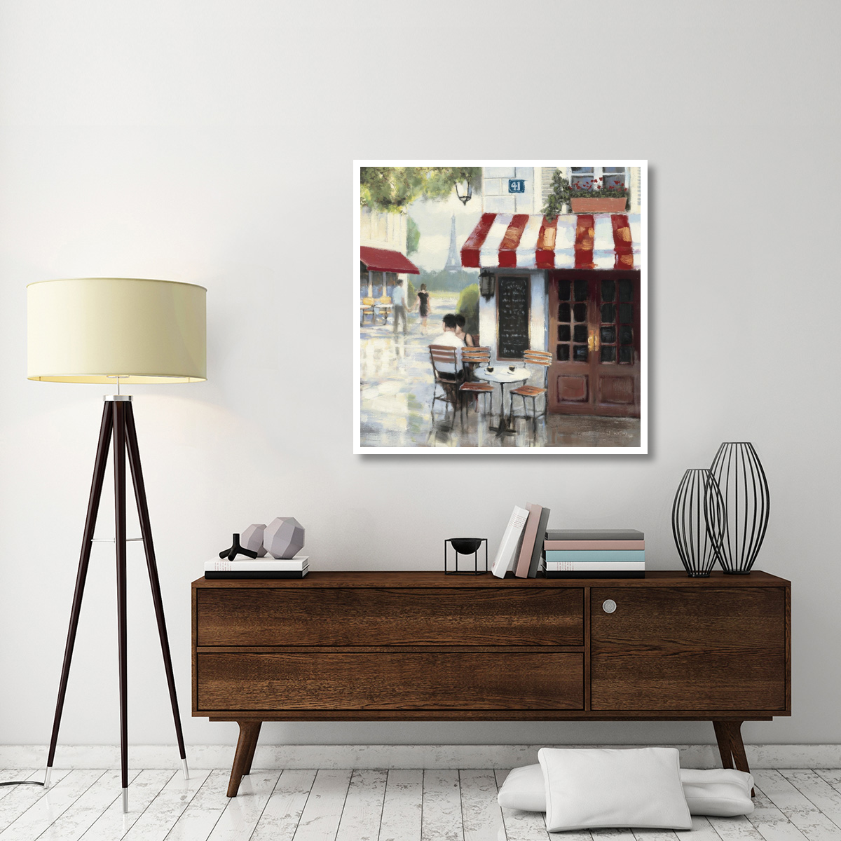 Relaxing at the Cafe II -Paper Art-42&quotx42"