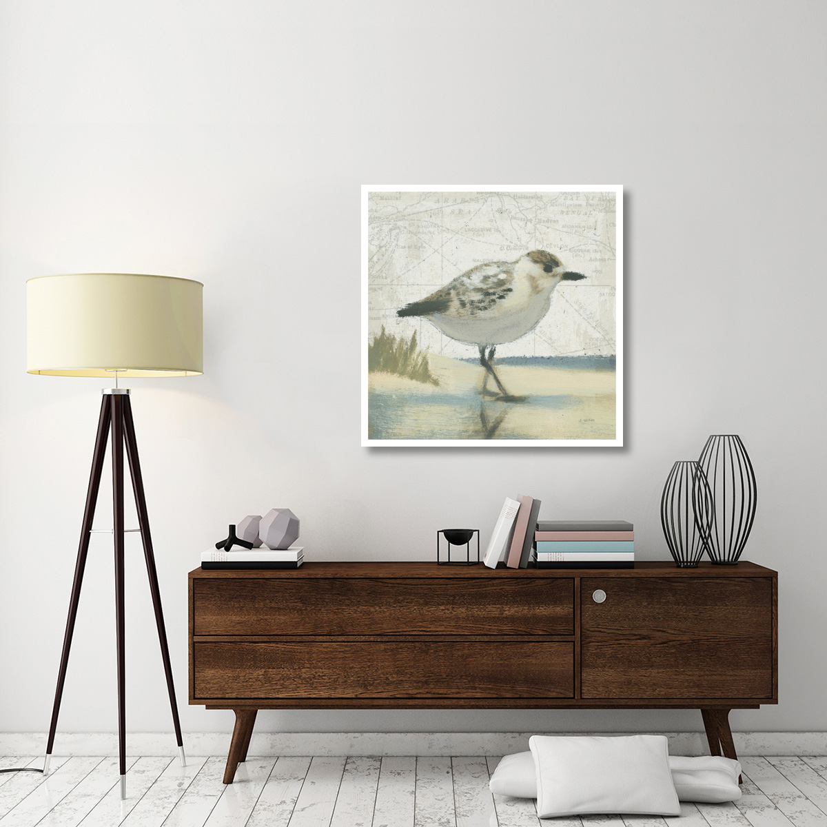 Beach Bird I -Paper Art-38&quotx38"
