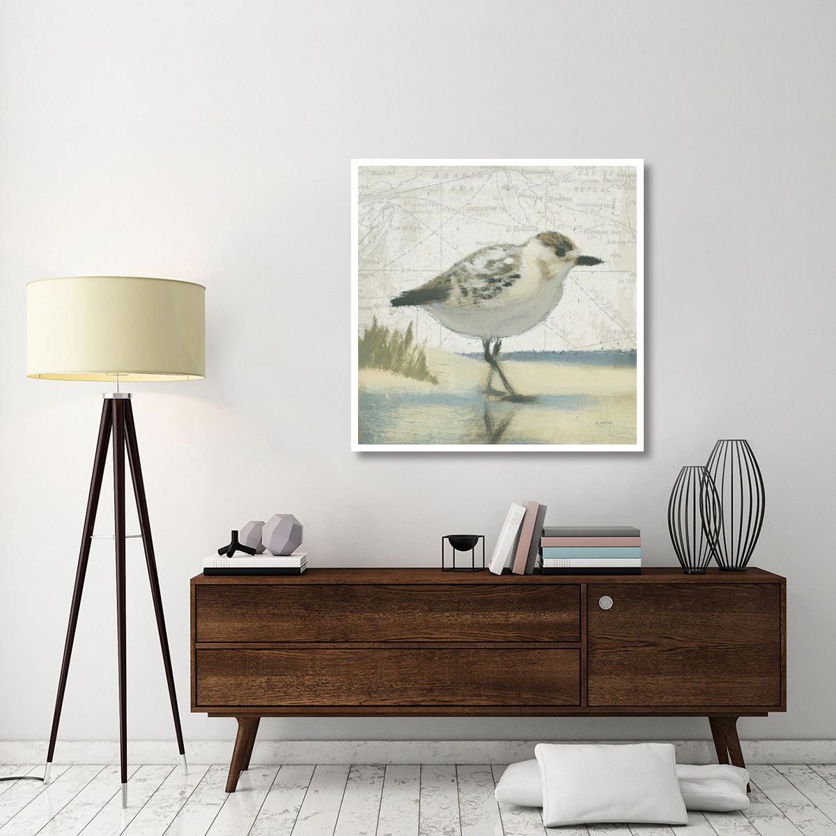 Beach Bird I -Paper Art-42&quotx42"