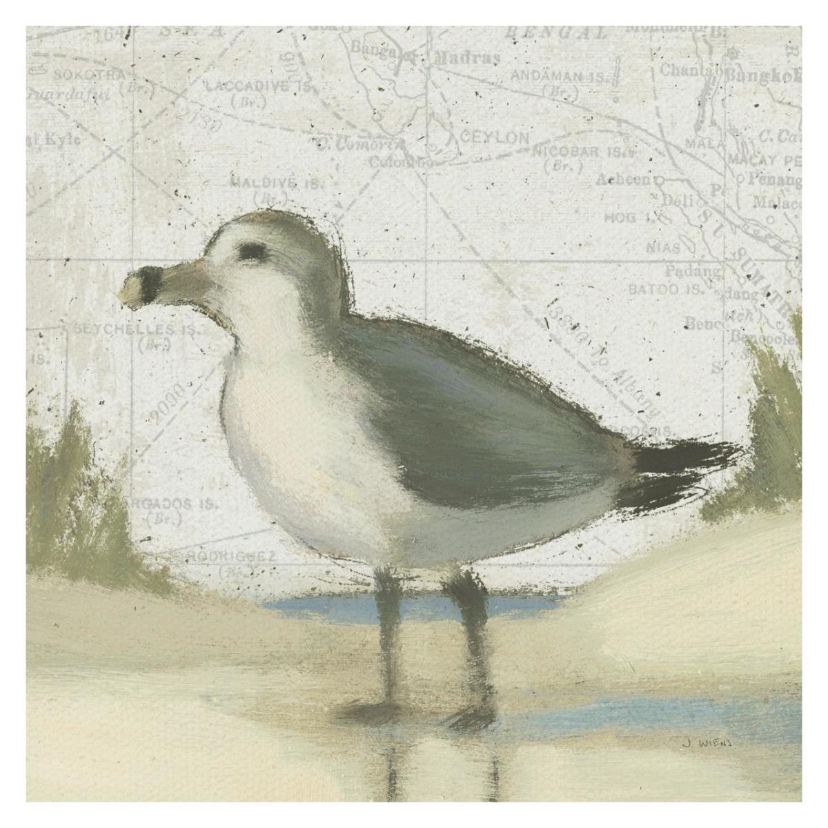 Beach Bird II -Paper Art-32"x32"